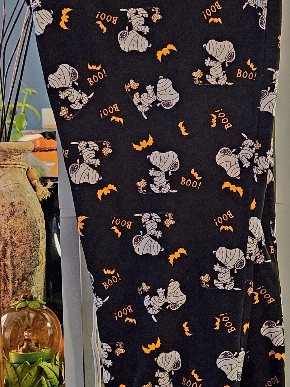 Halloween Snoopy As Mummy Print Pajama Pants - Black - Picture 2 of 2